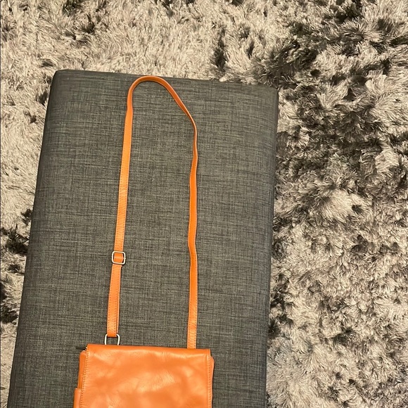 Orange Leather Crossbody Bag - Picture 5 of 7